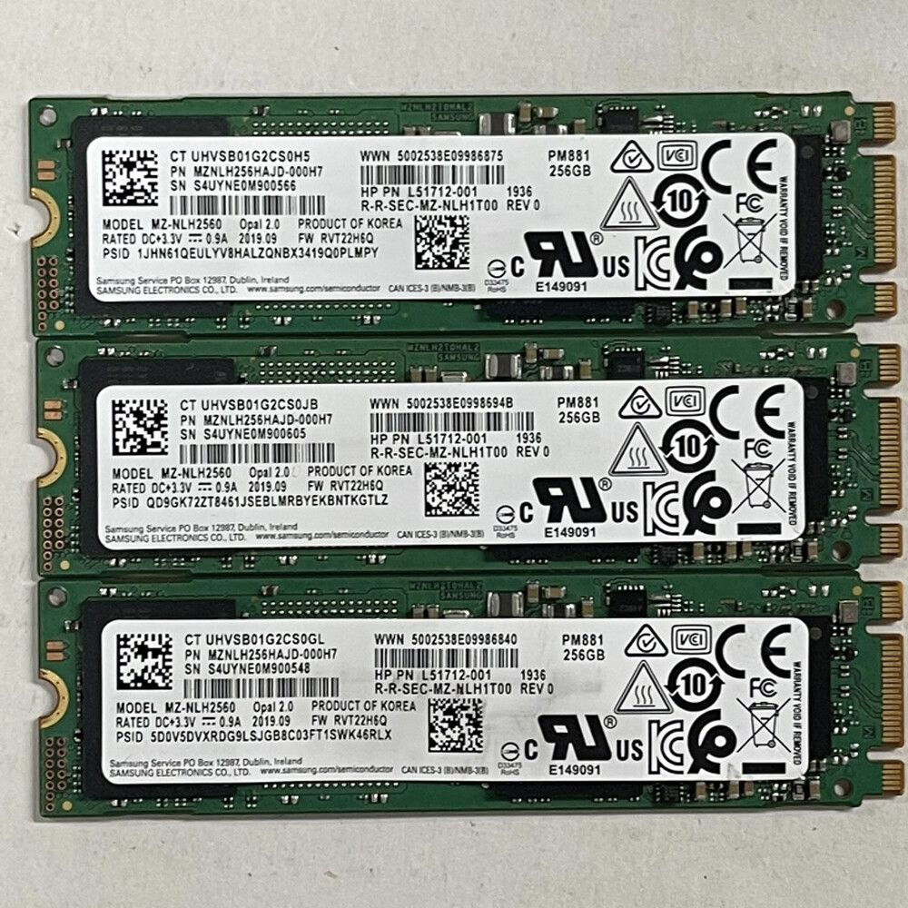 ③-W201-SAMSUNG NVMe 256GB SSD 4点 Samsung MZNLN256HAJQ-000H1 - 256GB M.2 2280 SATA III NGFF