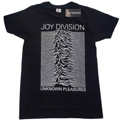 Joy Division Unknown Pleasures White On Black T-Shirt Black New