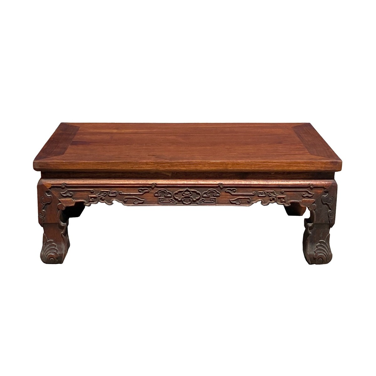 Brown Rosewood Oriental Scroll Carving Rectangular Display Table Stand ws2109S Brown Rosewood Oriental Scroll Carving Rectangular Display Table Stand ws2109S