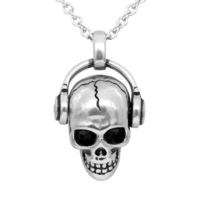 Skull Necklace Rock ’N’ Skull Pendant with Crystal Jewelry By Controse 