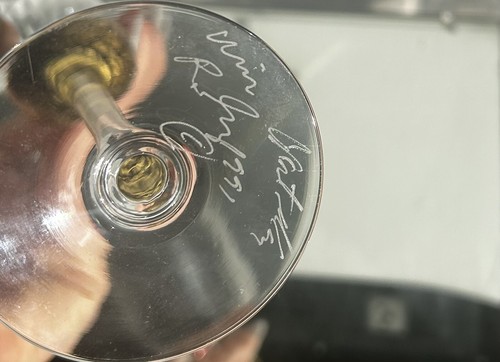 Union Street Manhattan Champagne Flute Glass Gold Ball Signed 10-1/4” Vintage - Picture 7 of 7
