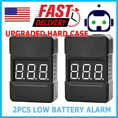 2X RC Lipo Battery Low Voltage Alarm 1S-8S Buzzer Indicator Checker Tester LED