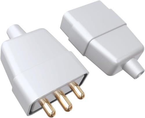 3 Pin 10 Amp In-line Mains Electric Cable Connector Plug Socket Joiner In Line - Picture 11 of 11