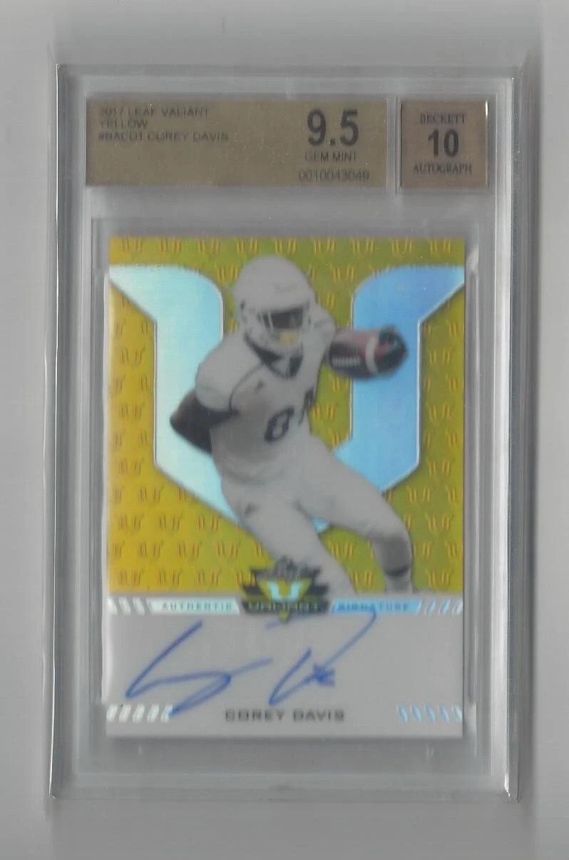 Corey Davis Leaf Valiant TD Machines Autographs #CD1 Yellow