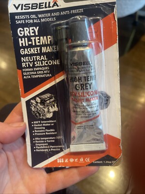 Visbella RTV Silicone Gasket Maker Grey 1.13 oz. High Temp 600°F Sealant