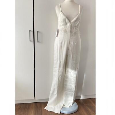 Saylor Krysta Jumpsuit Gr. S Small ärmellos Straußenfedern