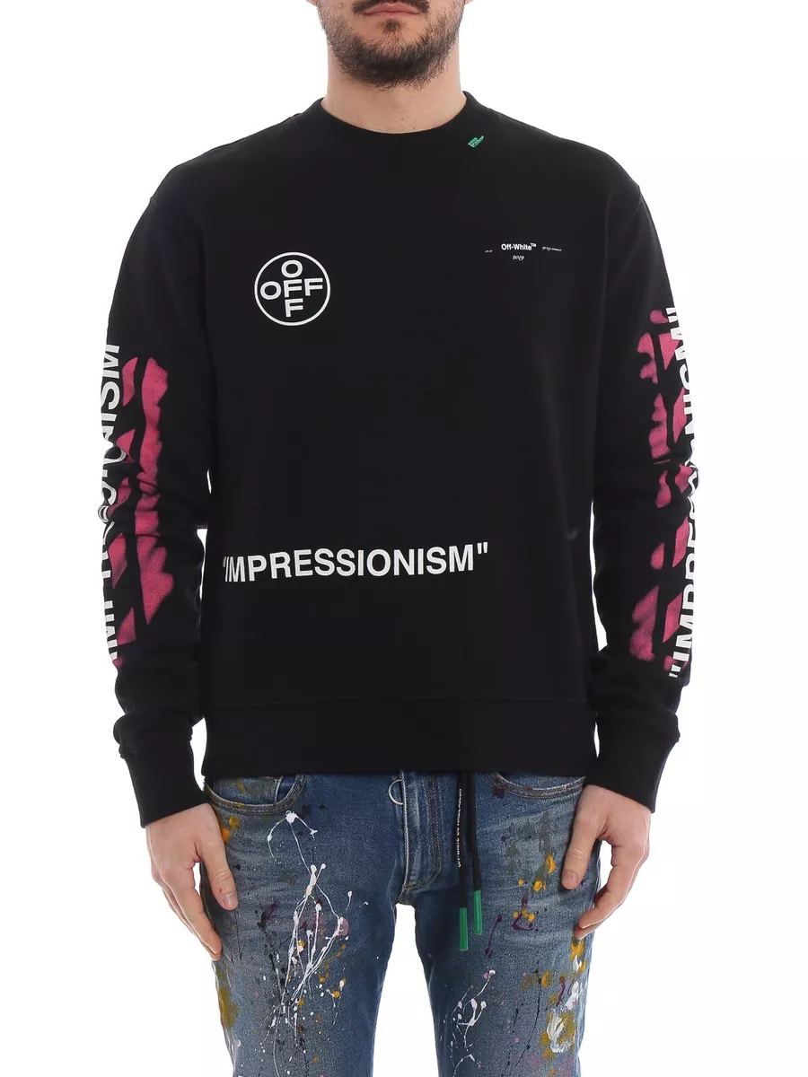 Authentic Off-White c/o Virgil Abloh Impressionism' Stencil Sweatshirt Small