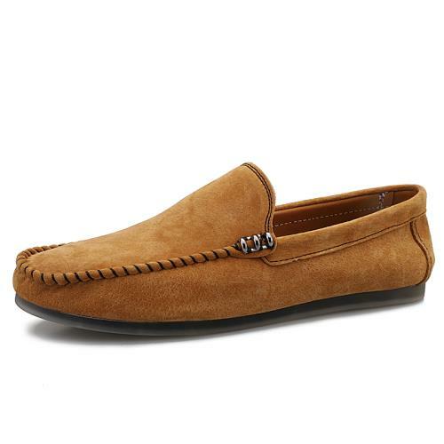 Mocasines sin cordones de cuero para hombre Zapatos Mocasines para conducir Pisos Suaves Cómodos Imitación Nuevos L - Imagen 14 de 20