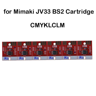 6 Colors Auto Reset Chip Permanent Chips for Mimaki JV33 BS2 Cartridge CMYKLCLM