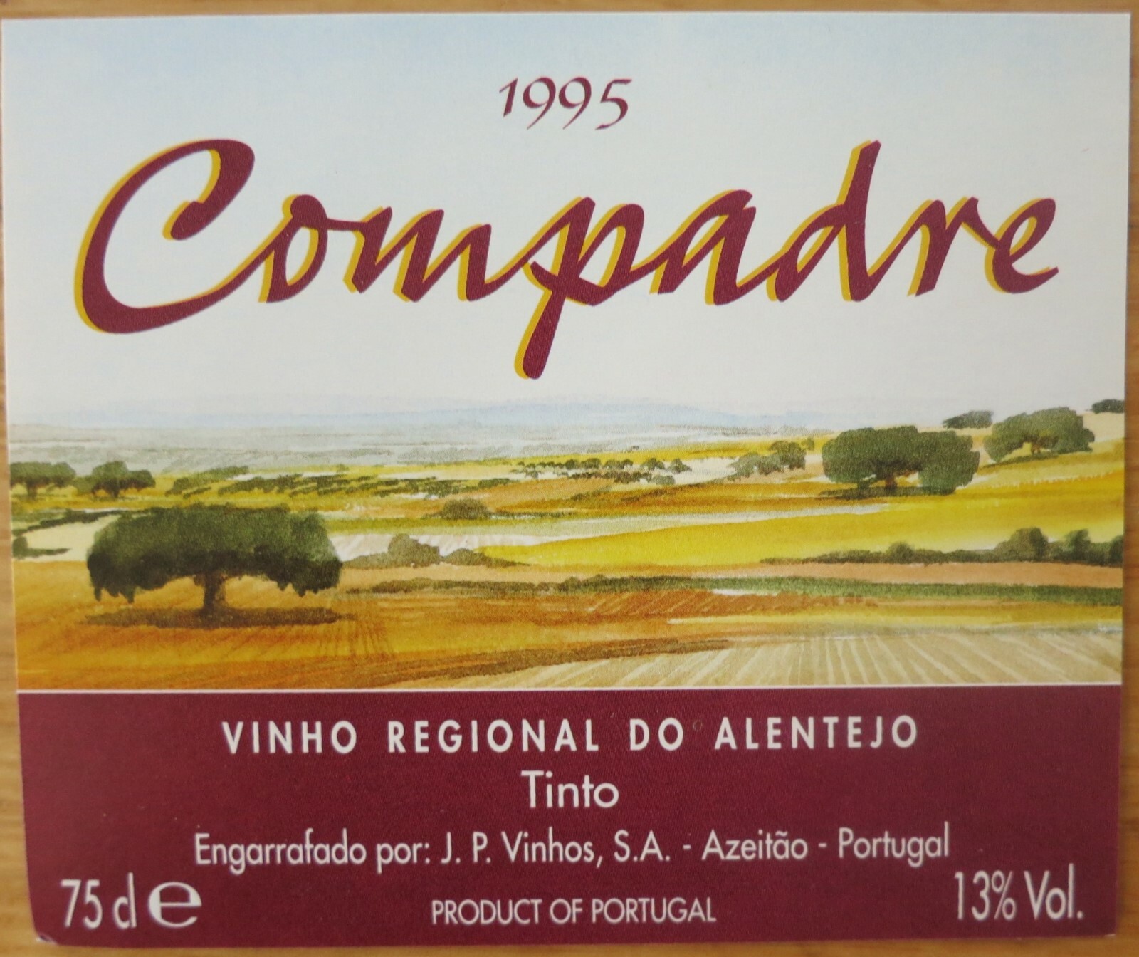 Etichette vino PORTOGALLO COMPADRE 95 Tint V Regional Alente J P Vin wine labels