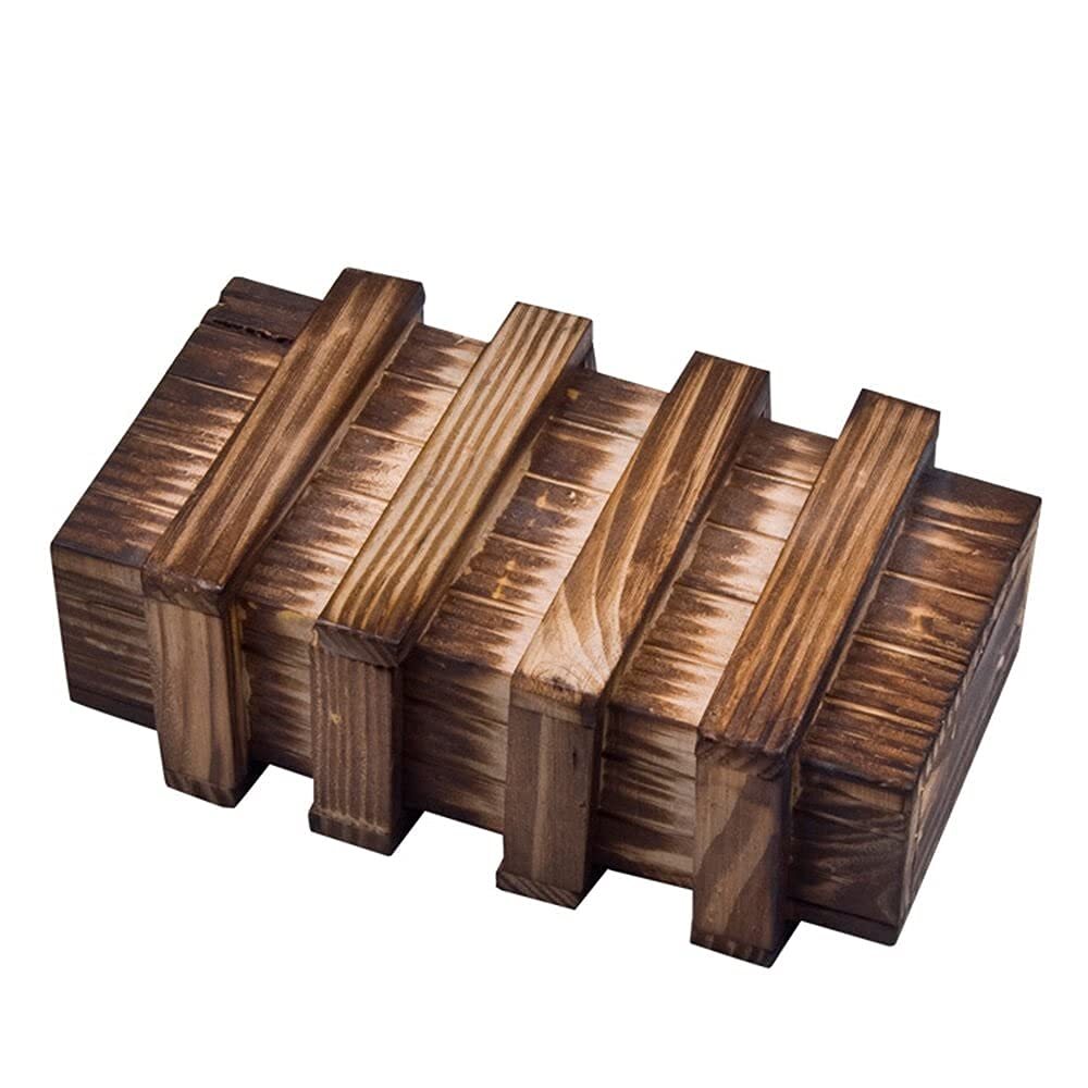 Handmade Classic 3D Brain Teaser Wooden Puzzle Magic Gift Box Game Box with E...