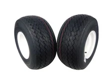 MASSFX Wheel and Tire Combo 18x8.5-8 Golf Cart Tire with White 4/4 Rim 2 PACK