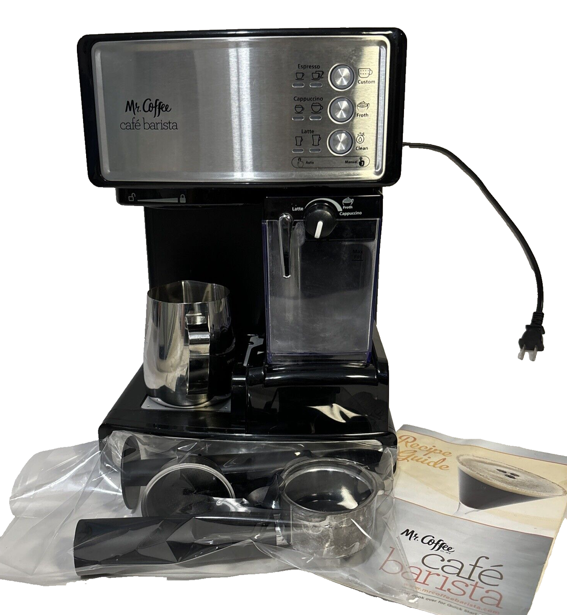 Coffee Ecmp 1000 Caf Barista Premium Espresso/Cappuccino System Blk  Silver