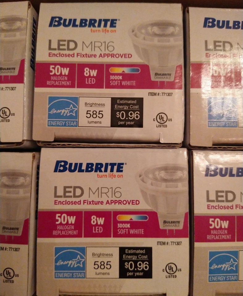 Bulbrite LED MR16 dimmable 8W  3000k soft white, 12 volts pck 10 (free shipping) - Image 3 of 4