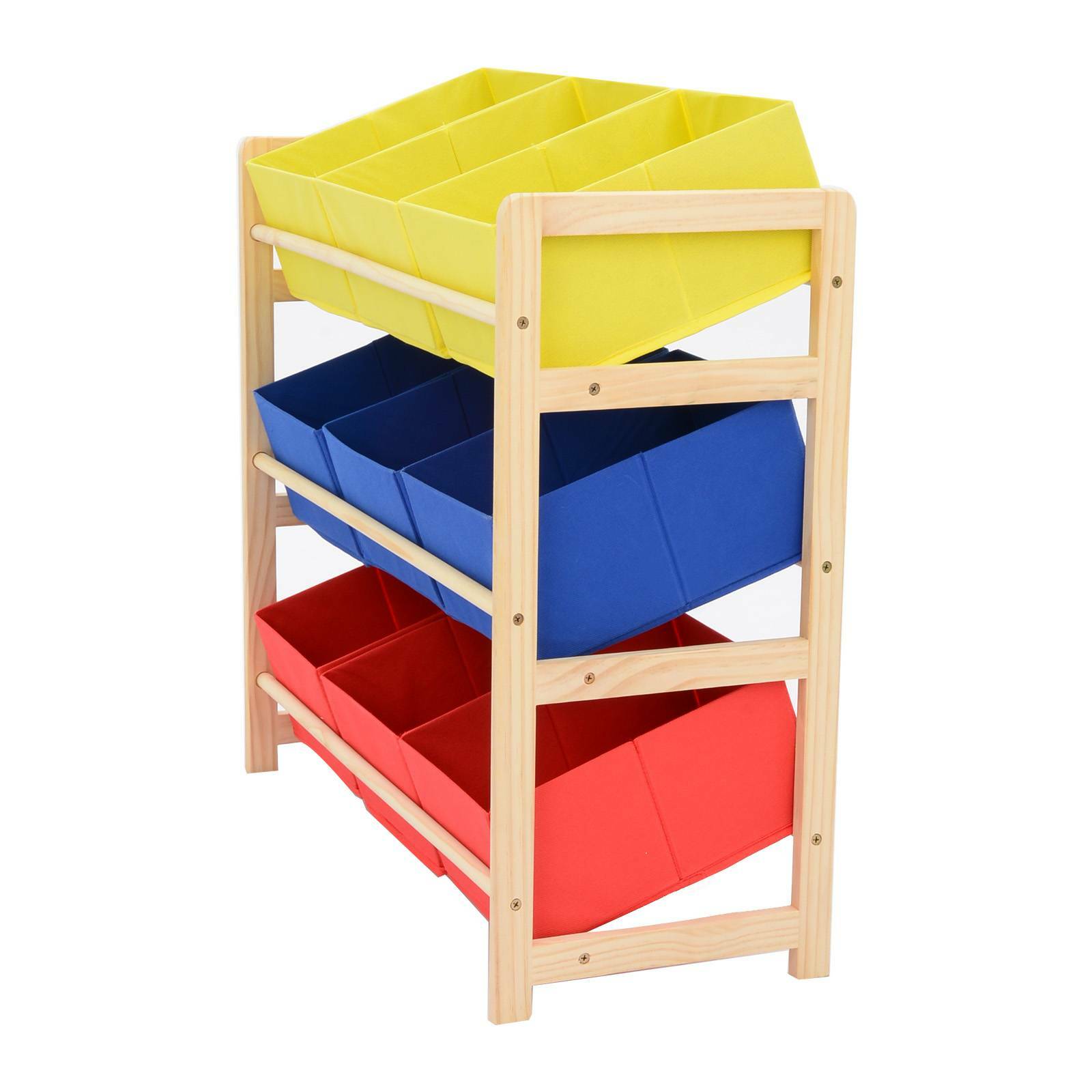 Children's Toy Storage Unit children's shelf 3 tiers 9 canvas drawer