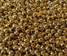2,000 pcs Metallic Gold Artificial Plastic Pearls 4mm Tiny Round Craft Beads