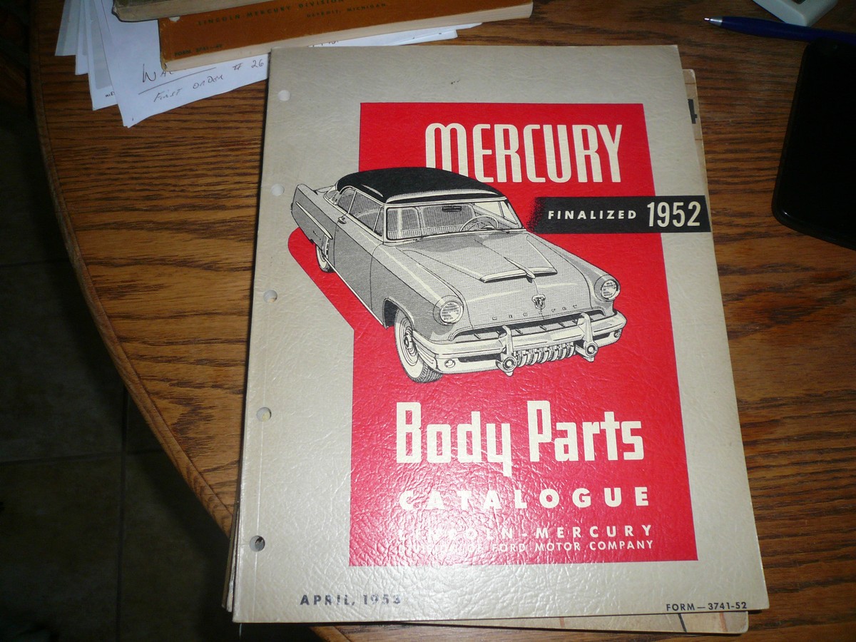 1952 Mercury Body Parts Catalogue - April 1953 - Vintage - Form