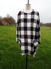 Between Seasons Black White Mono Check Boucle Jacket Simply Be Plus Size 32 Nwt