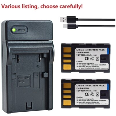 BN-VF808 VF808U Battery or charger for JVC GZ-MS130 HD260 HD3 HD5 HD6 HD7 HD30
