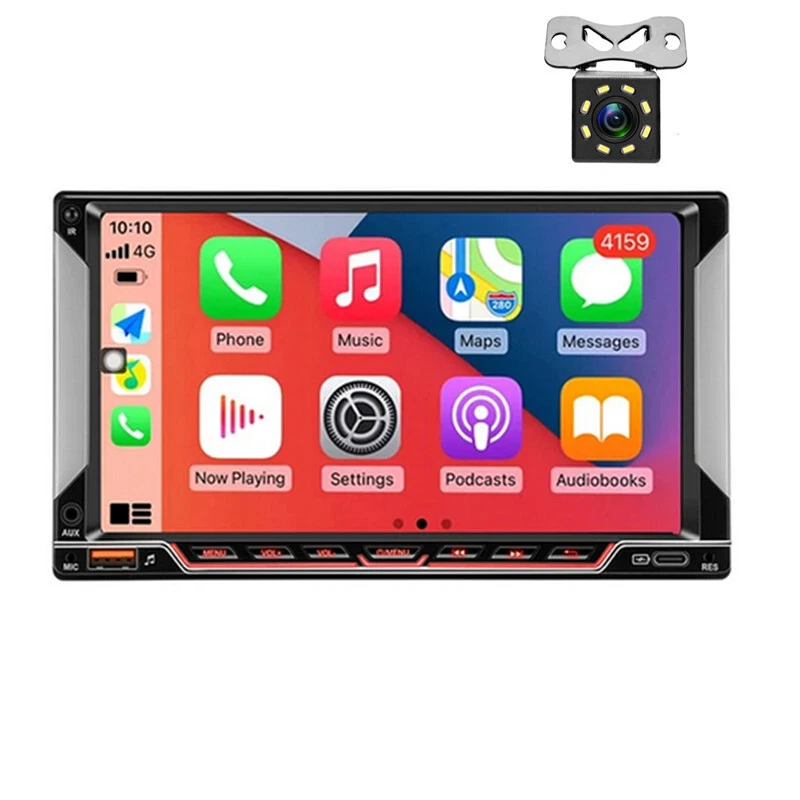 7in Touch Screen Double 2Din Car Radio Stereo GPS Bluetooth CarPlay Player Wifi - Изображение 2 из 4