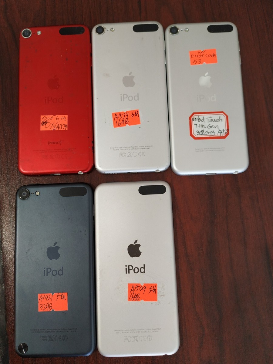 Lot of 5 Apple iPod Touch 7th A2178/6th A1574/5th Gen A1509 Lot of 5 Apple iPod Touch 7th A2178/6th A1574/5th Gen A1509