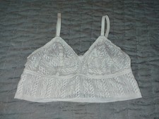 Women's White Lace Thin Bralette Size Extra Large
