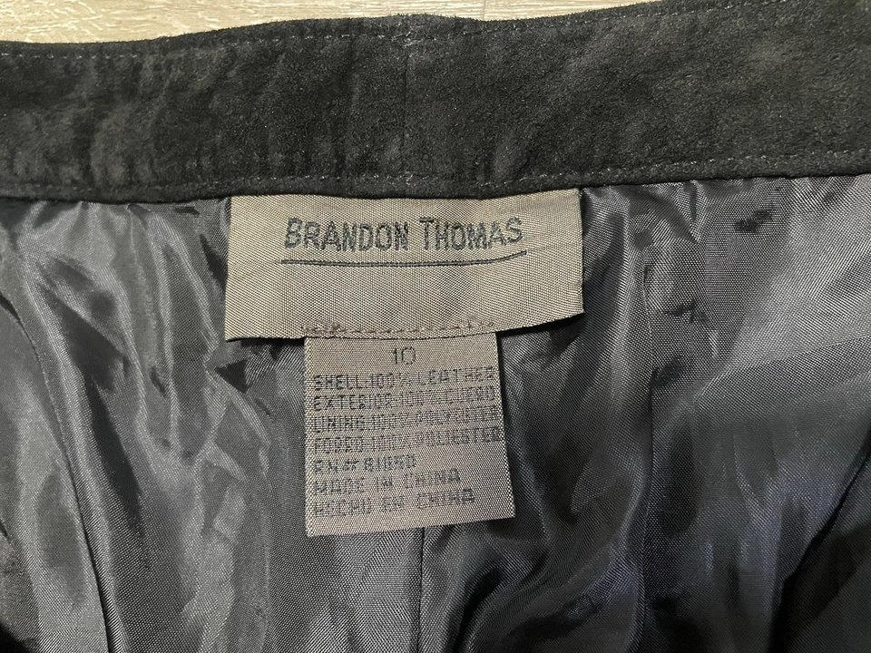 Pantalones de gamuza negros vintage talla 10 Brandon Thomas talla grande cintura alta clásicos Foto 3 de 4