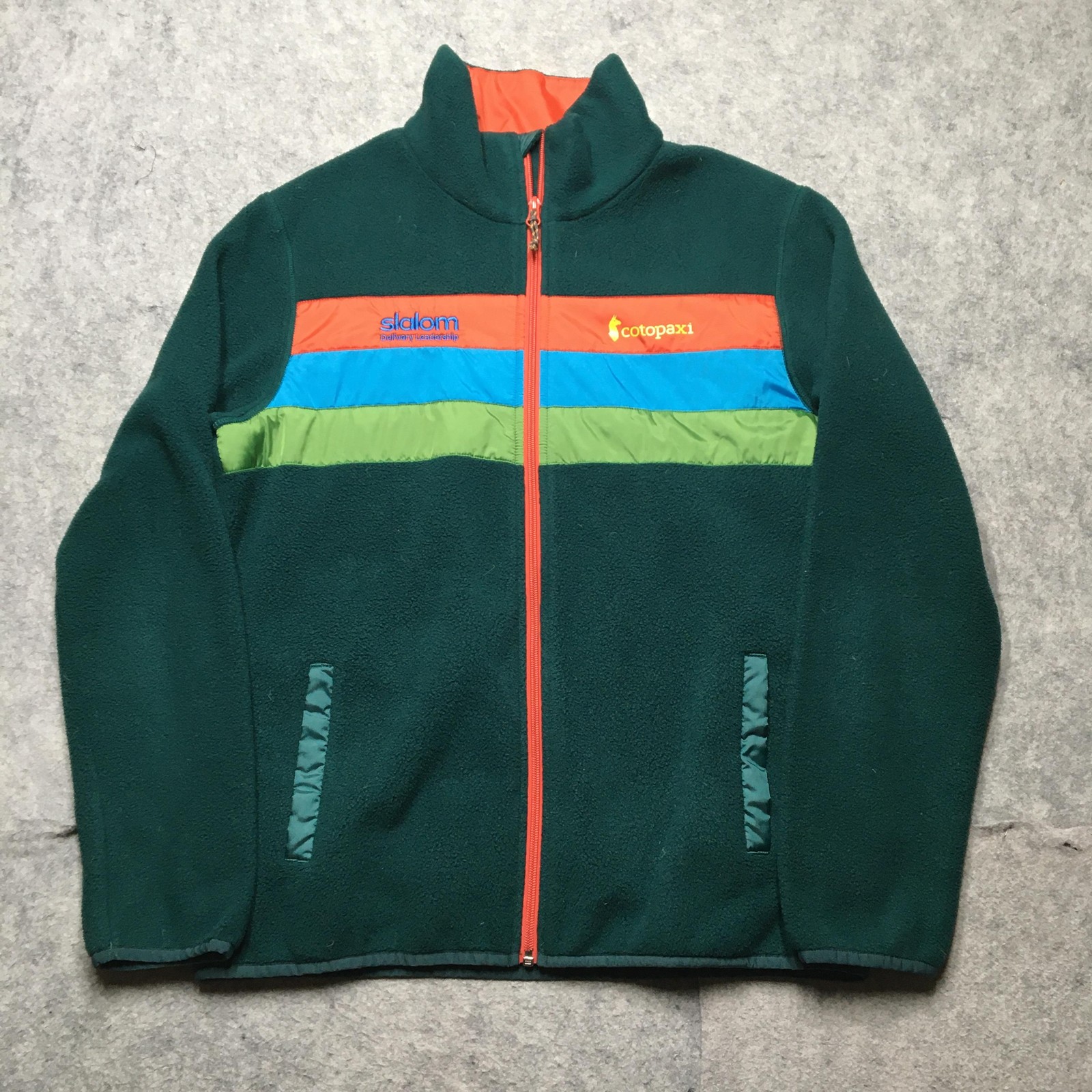 Cotopaxi Jacket Mens Medium M Green Fleece Colorblock Full Zip Slalom Logo