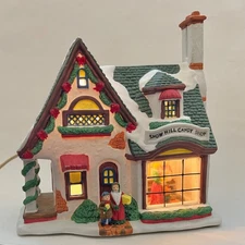 Christmas Victorian Village 'Snow Hill Candy Shop' Lighted House Porcelain Store