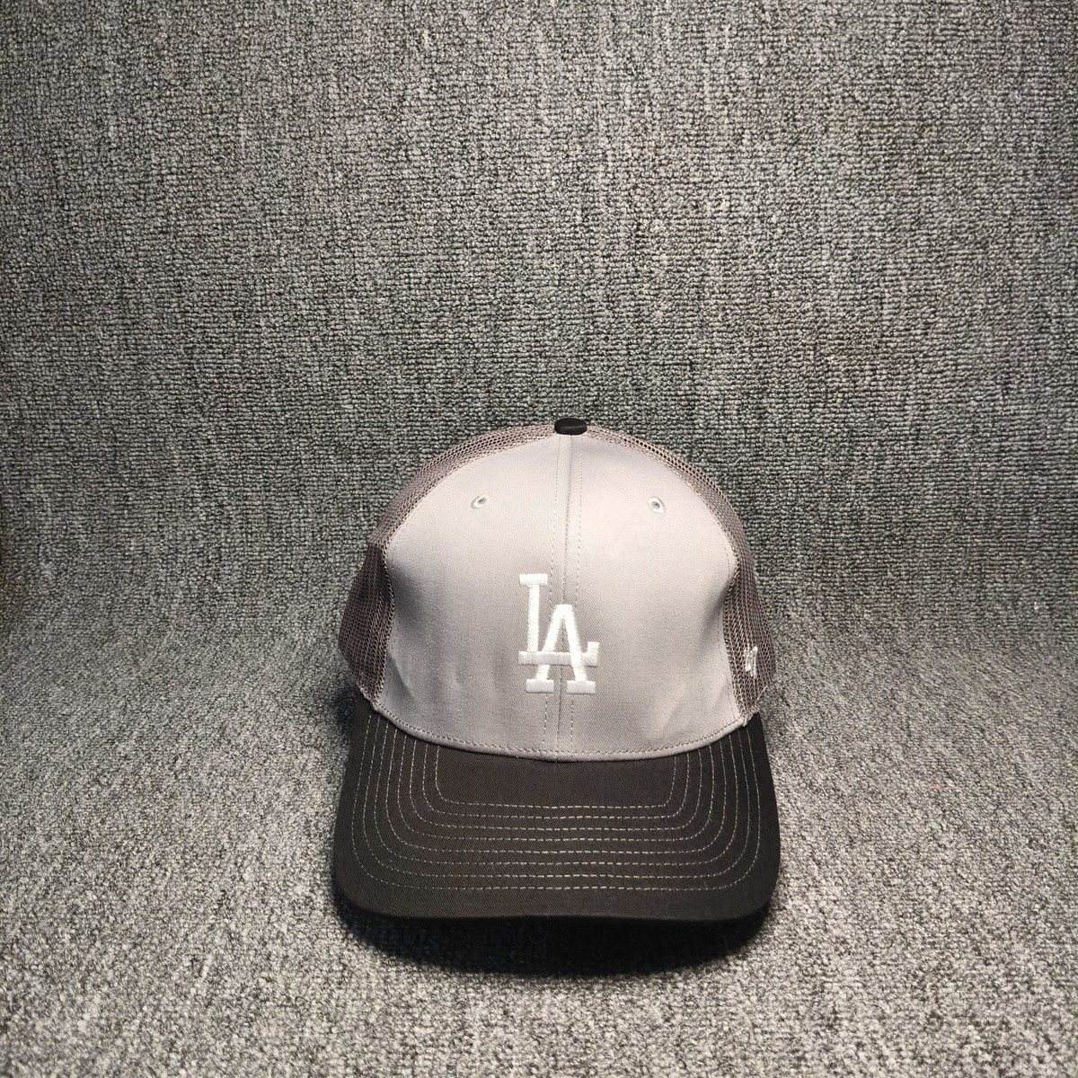 47 Brand Los Angeles Dodgers Gray Trucker Hat Strapback Cap