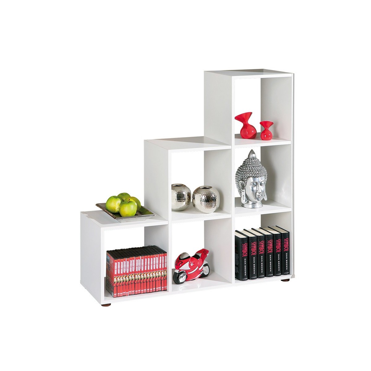 Étagère 6 cases Kase blanche 109cm modulable pour optimiser les petits espaces