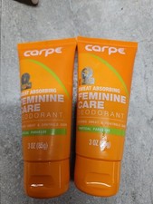 2 Bottles Carpe Sweat Absorbing Feminine Care Deodorant TROPICAL PARADISE3oz New