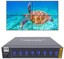 UHD 4K Video Wall Controller 2x2 1x4 1x3 max 4K60 HDMI DP Inputs for 4 TV Splice
