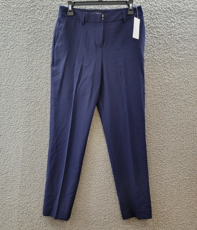 Tahari ASL Mid Rise Straight-Fit Pantsuit Women's 4 Midnight Navy Hook & Bar - Image 2 of 4