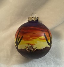 Vtg Tohono Chul Park Hand Painted Desert Christmas Ornament 2005 **Rare**Beaut**