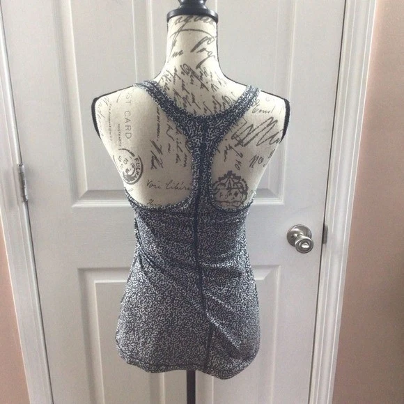 Nike Dri Fit Womens Tank Top Racerback Athletic Workout Gym Black White Print M - image 3 of 4