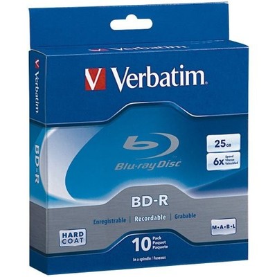 Verbatim 97238 Blu-ray BD-R 25GB 6x 10 Pack Spindle White