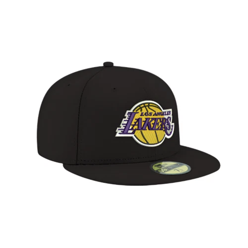 LOS ANGELES LAKERS 59FIFTY NEW ERA BLACK TEAM COLORS FITTED HAT