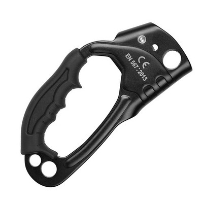 Black Durable Right Hand Ascender Multiple Holes Rock Climbing Ascender Outdoor