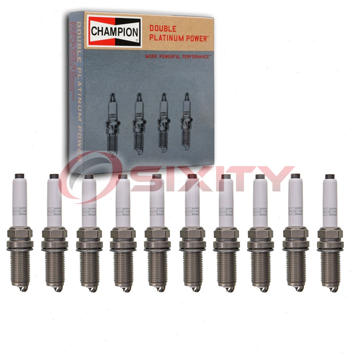 10 pc Champion 7600 Double Platinum Spark Plugs for Ignition Secondary  ol