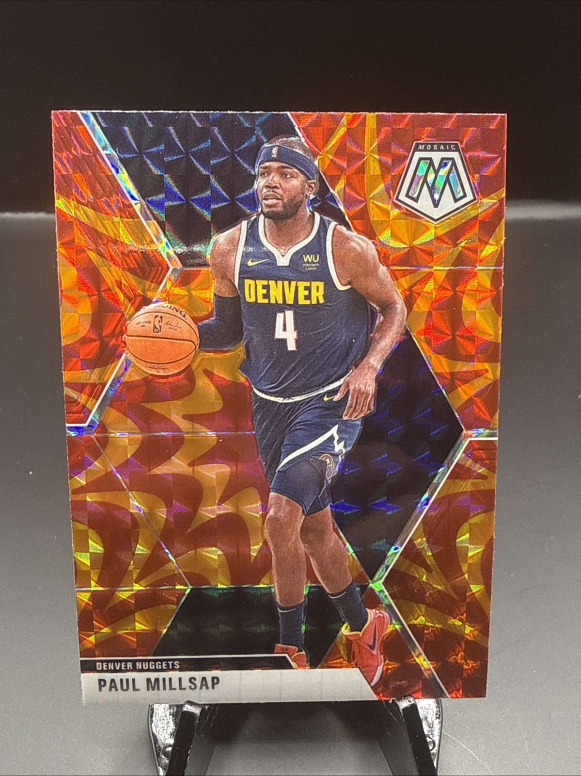 2019-20 Panini Mosaic Reactive Orange Prizm Paul Millsap #181 kr0
