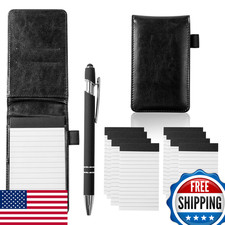 Camelmother 10 Pieces Small Notepad Holder Set Pocket Notebook 3 X 5 Inch Pen