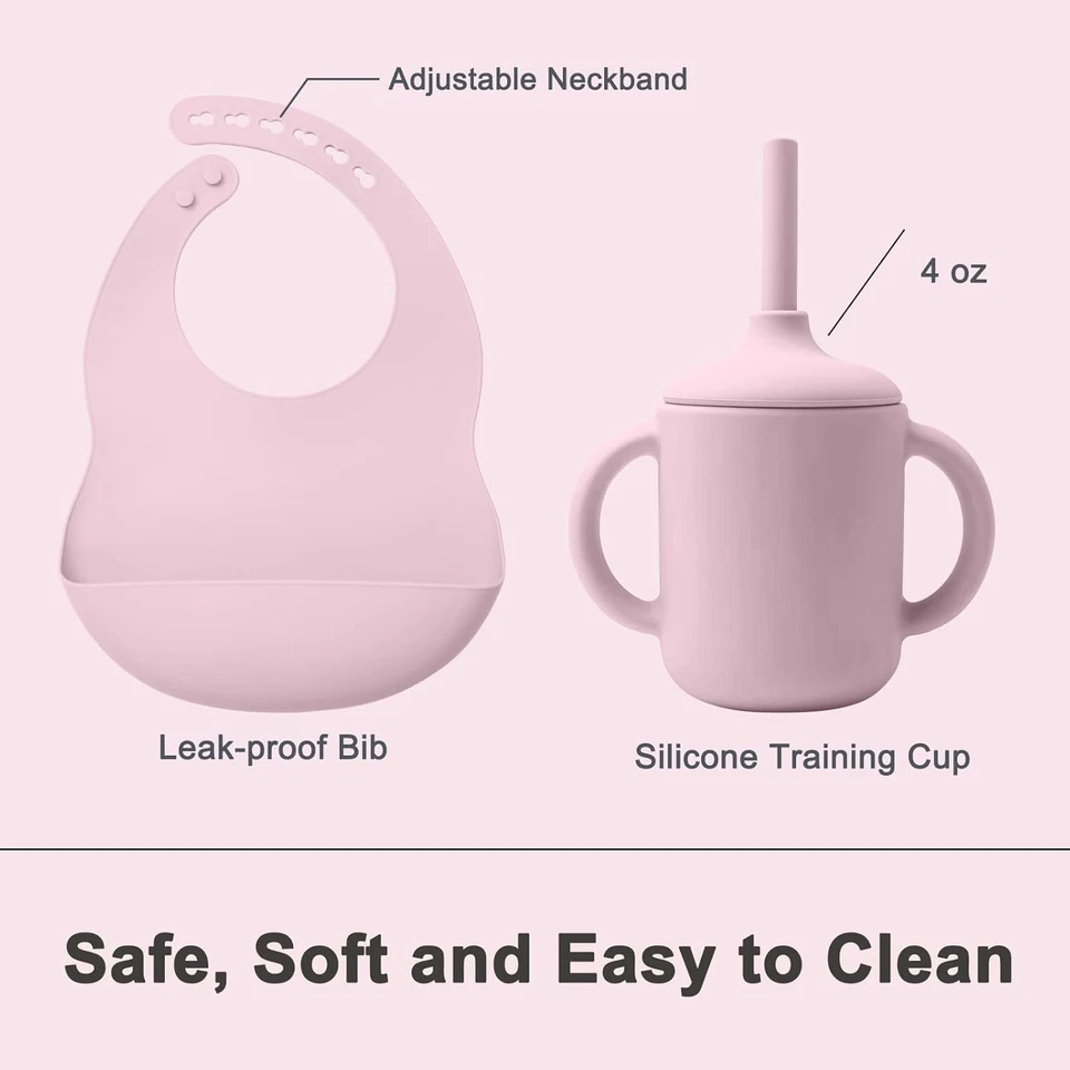 Silicone Baby Feeding Set 14 Pcs,Baby Led Weaning Supplies, Baby Spoons Suction - Image 4 of 4