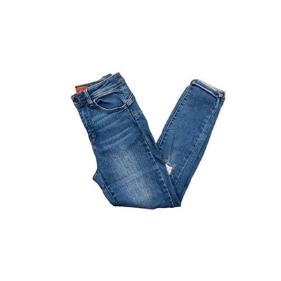 Wax Jean Womens Skinny Jeans Size 5/27 Medium Wash Distressed Stretch Denim