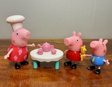 Peppa Pig, Mummy, George Family Tea Table Furniture Figures Figurines Toys Lot