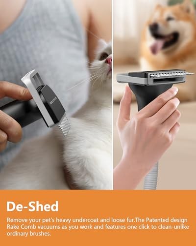 IDEATOY DOG GROOMING VACUUM, 3L LARGE CANISTER DOG VACUUM FOR SHEDDING - BLACK - Afbeelding 4 van 5
