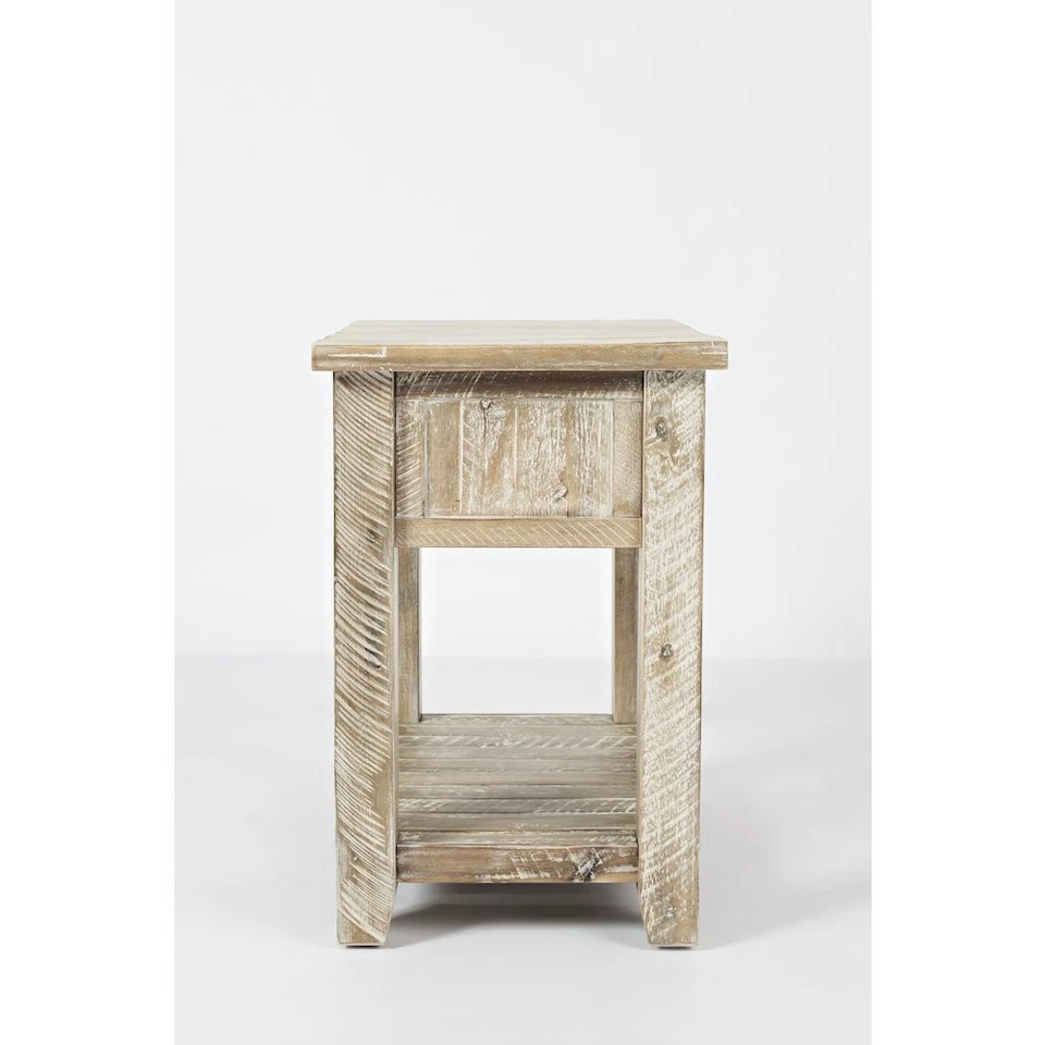 Artisan's Craft Rustic Farmhouse Distressed Solid Wood Chairside Table - Image 3 of 4