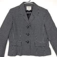 Collections for Le Suit Women's Blazer Size 12 Black White Polka Dot Long Sleeve