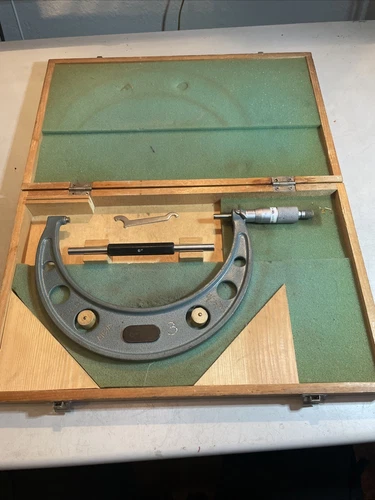 Mitutoyo 6-7” Outside Micrometer 0.001”-Carbide Faced-Ratchet/Lock+Standard+Box