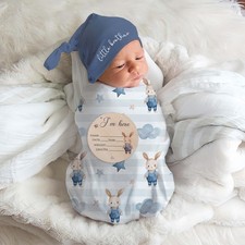 Baby Highland Cow Swaddle Blanket and Headband Set, Newborn Receiving Blanket...